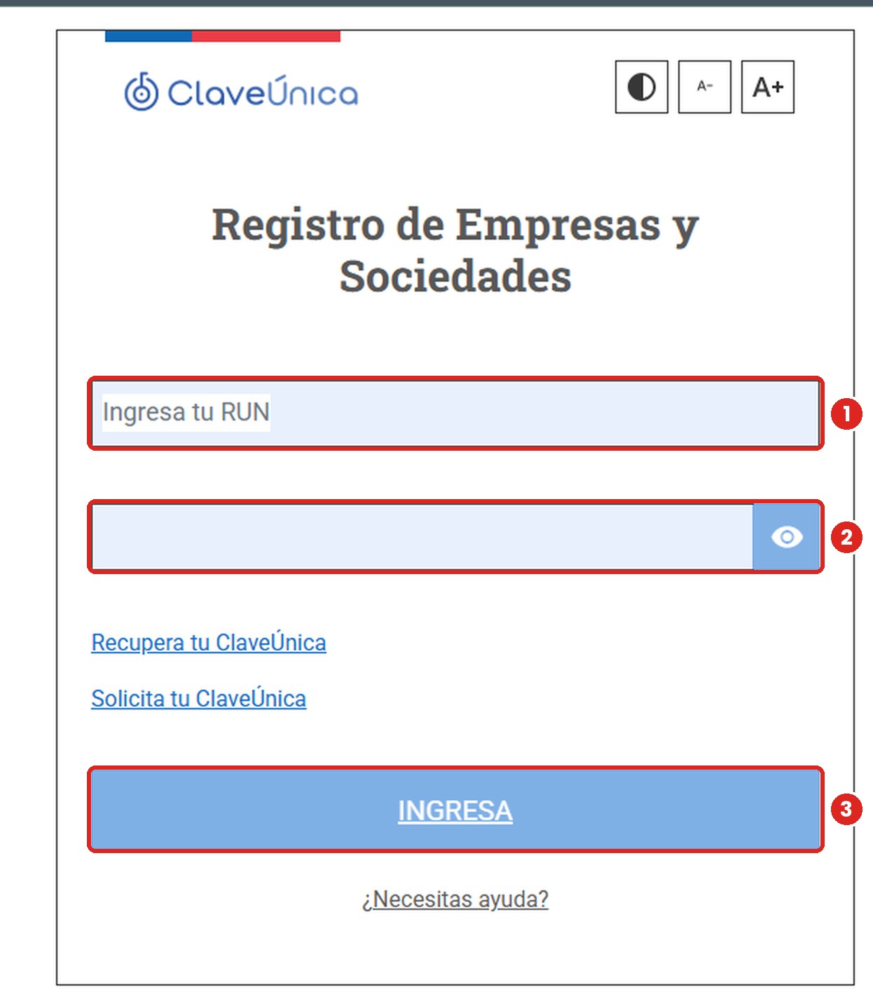 Ingresa con tu ClaveÚnica