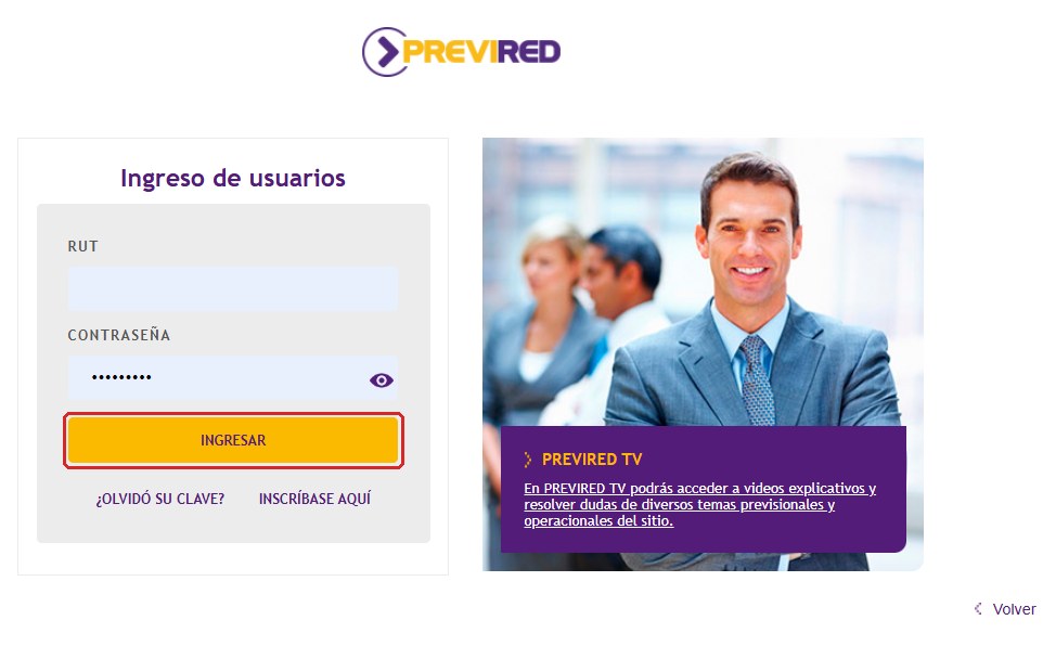 Ingresa al portal de Previred