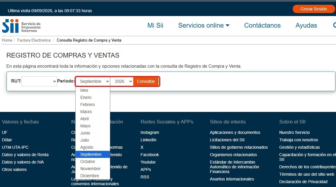Selecciona el período y consulta