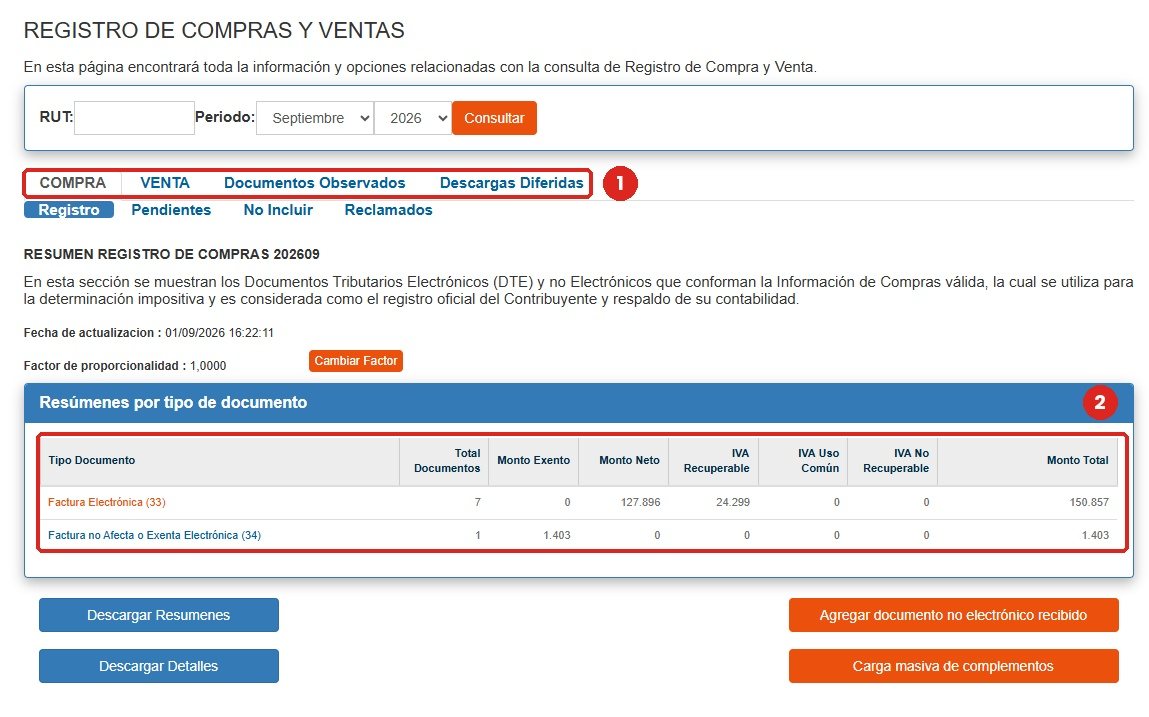 Revisa la pestaña COMPRA