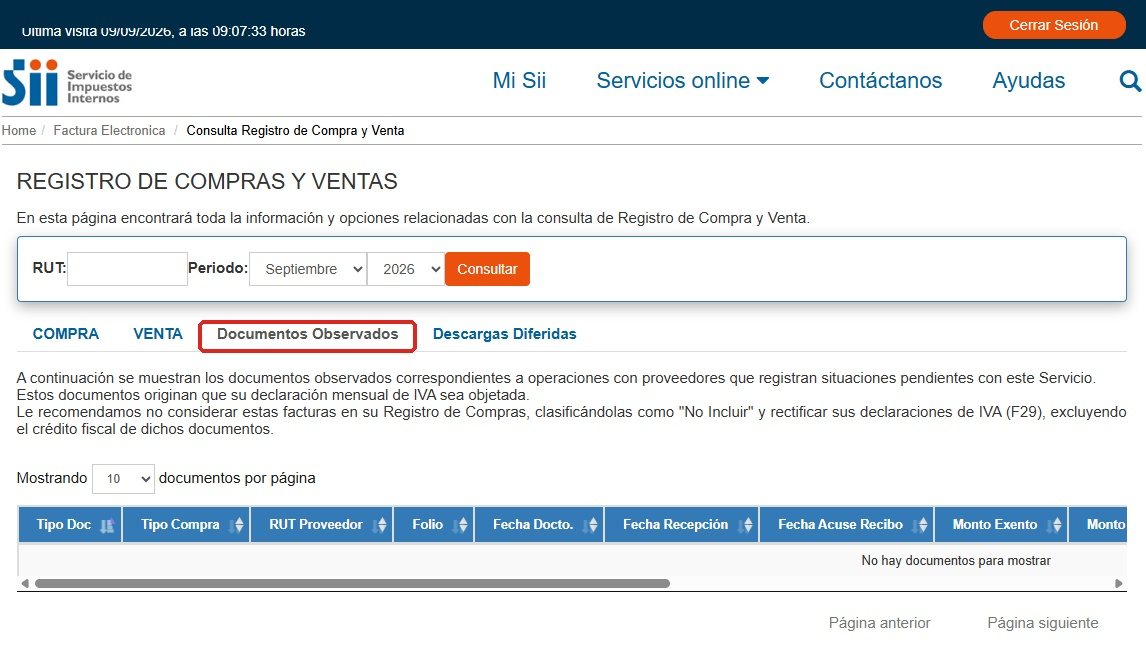 Revisa “Documentos Observados”